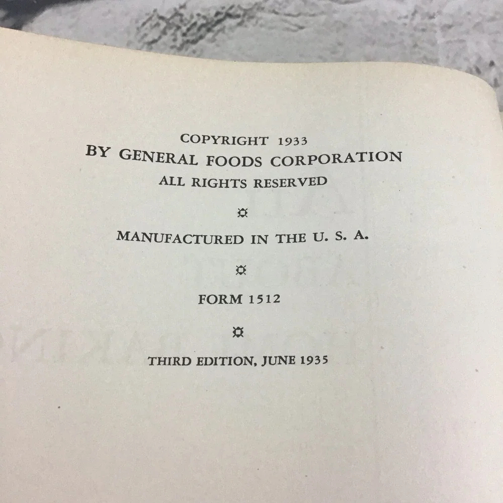 All About Home‎ Baking: Cakes, Cookies, Pasteries, Biscuits, Muffins VTG 1935 HB